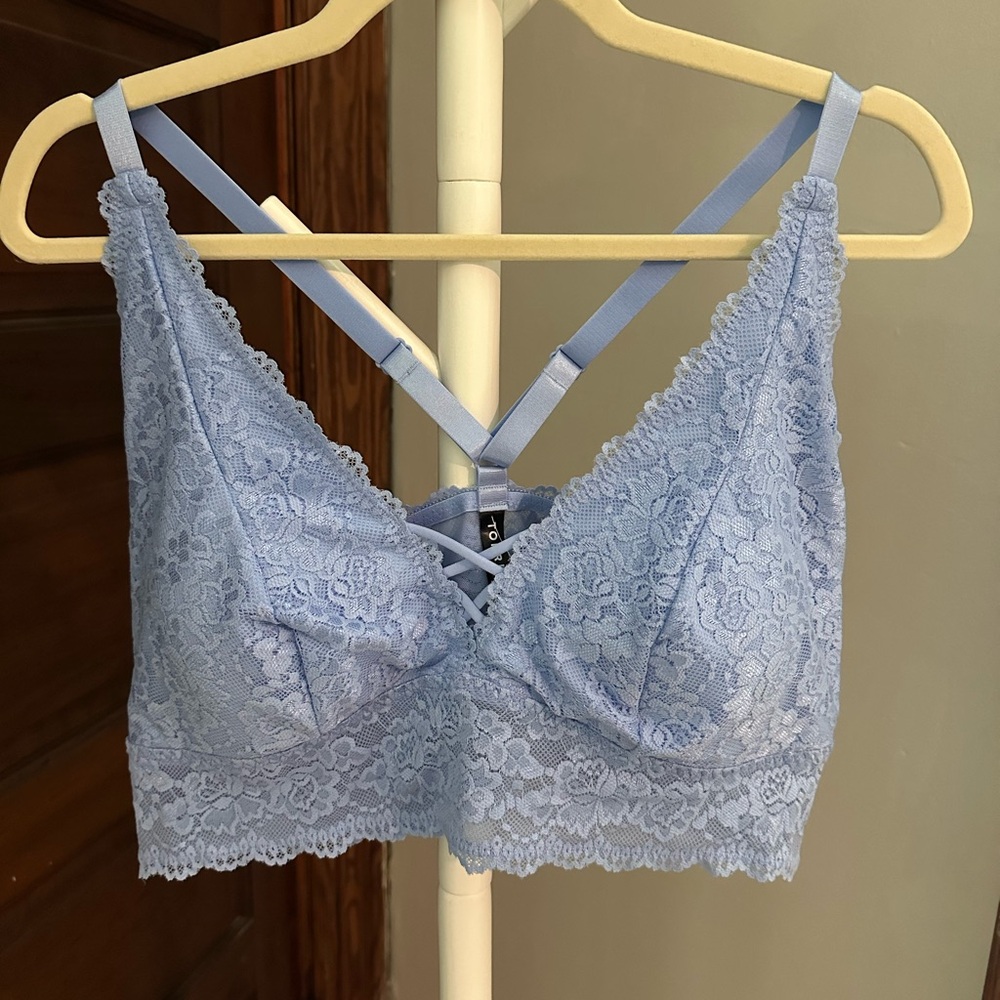 NWT Torrid Lace Bralette in Light Blue